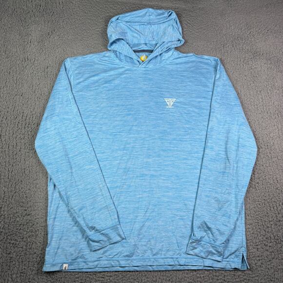 Johnnie O Talon Hoodie Mens XL Blue Biarritz Featherweight Performance Golf UPF - Picture 2 of 8